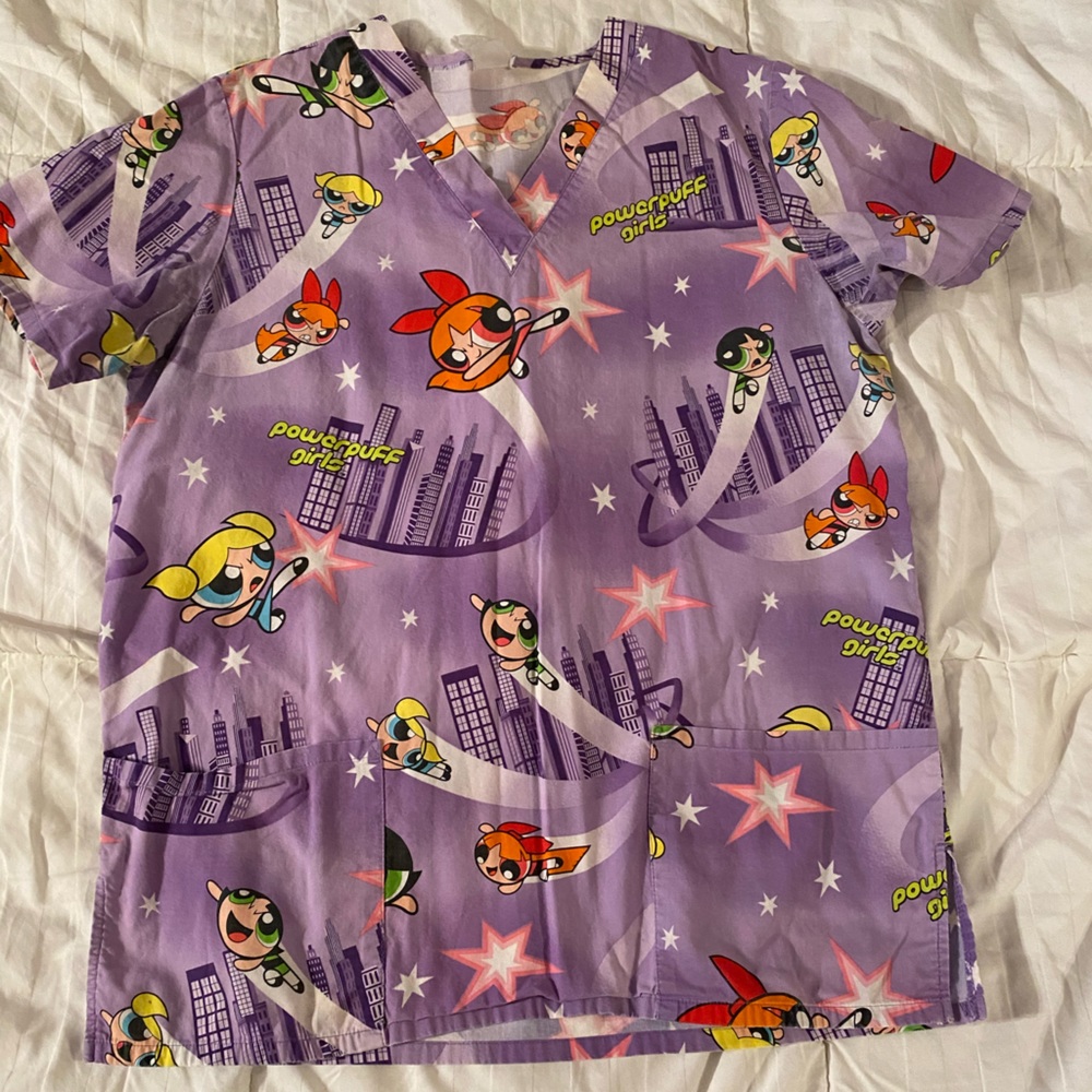 Medium Powerpuff Girls Pediatric Nurse Scrub Top